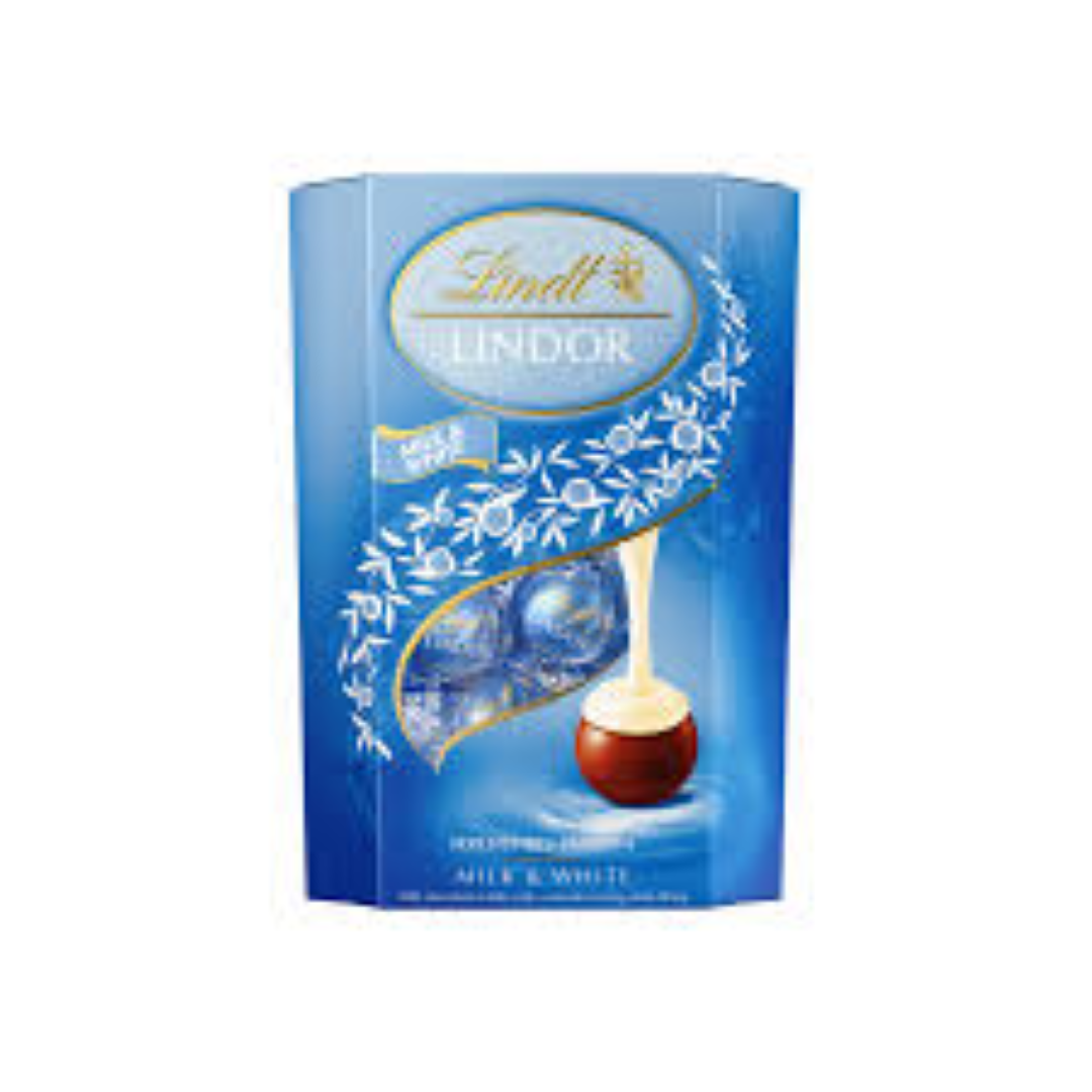 LINDT LINDOR CORNET MILK N WHITE 200G